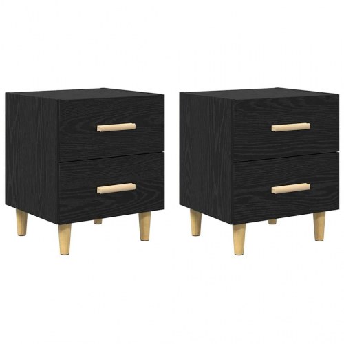 Sengeborde 2 stk. sort eg 40 x 35 x 47,5 cm