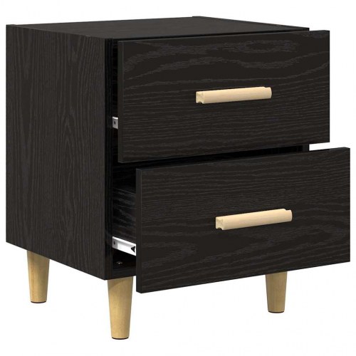 Sengeborde 2 stk. sort eg 40 x 35 x 47,5 cm