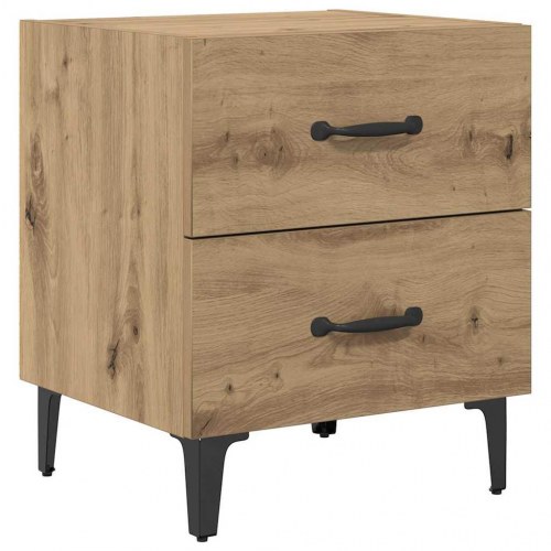 Sengeborde 2 stk. i artisan egetræ 40 x 35 x 47,5 cm