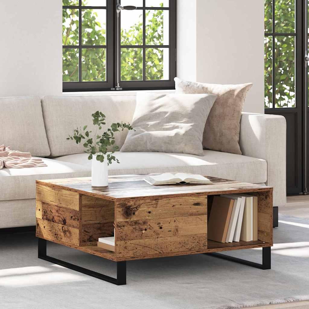 Sofabord Gammelt træ 80 x 80 x 36.5 cm Konstrueret træ