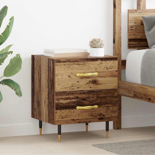 Natskab sæt af 2 - gammelt træ look, 40 × 35 × 47,5 cm, konstrueret træ