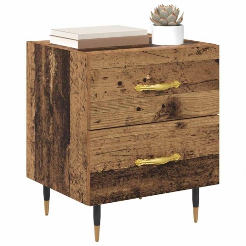 Natskab sæt af 2 - gammelt træ look, 40 × 35 × 47,5 cm, konstrueret træ