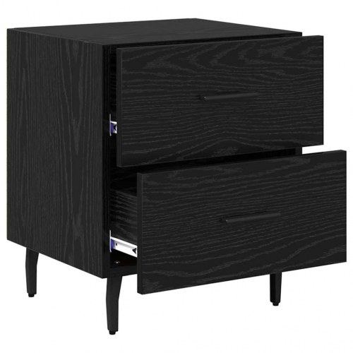 Sengebord sort eg med 2 skuffer - 40 x 35 x 47,5 cm