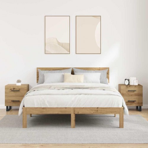 Natskab - 2 stk i artisan egetræ, 40 × 35 × 47,5 cm, konstrueret træ