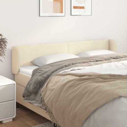 Sengegavl med kanter 203 x 23 x 78/88 cm - cremefarvet