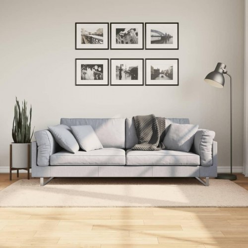 Gulvtæppe HUARTE 100×200 cm - kort luv, vaskbart, beige