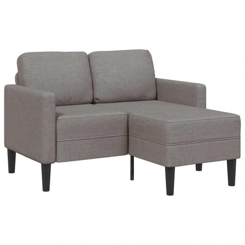 2-personers sofa med chaiselong - L-formet, 125 cm, stof i gråbrun
