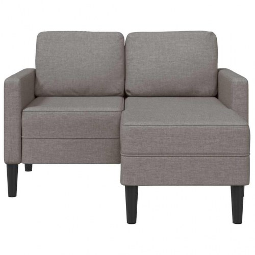 2-personers sofa med chaiselong - L-formet, 125 cm, stof i gråbrun