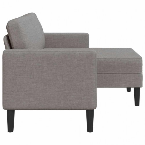 2-personers sofa med chaiselong - L-formet, 125 cm, stof i gråbrun