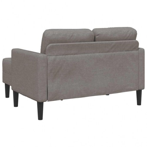 2-personers sofa med chaiselong - L-formet, 125 cm, stof i gråbrun