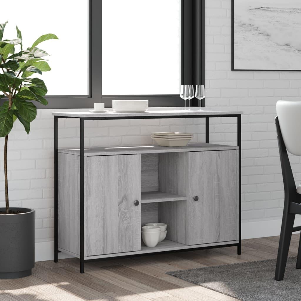 Skænk 100x35x80 cm konstrueret træ grå sonoma-eg