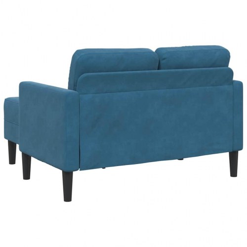 2-personers sofa med chaiselong L-formet 125 cm fløjl blå