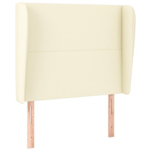 Sengegavl med kanter 103 x 23 x 118/128 cm - cremefarvet