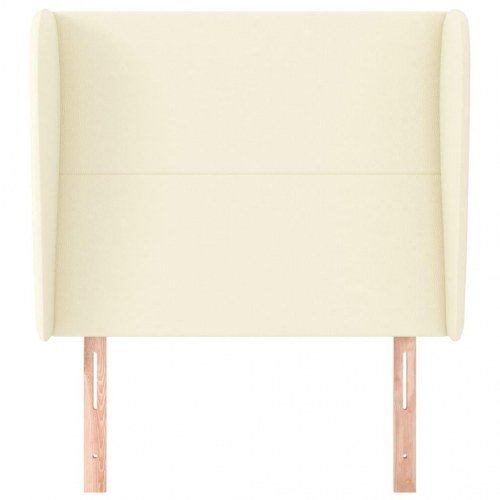 Sengegavl med kanter 103 x 23 x 118/128 cm - cremefarvet