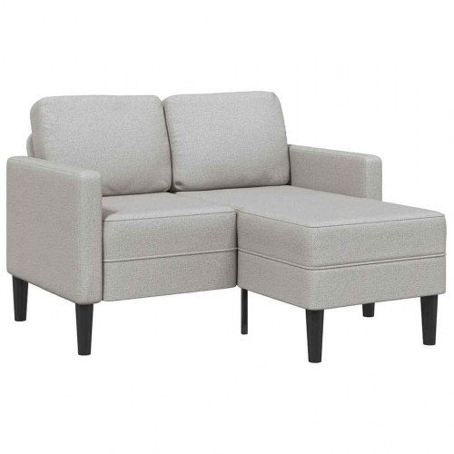 2-personers sofa med chaiselong L-formet 125 cm stof skygrå