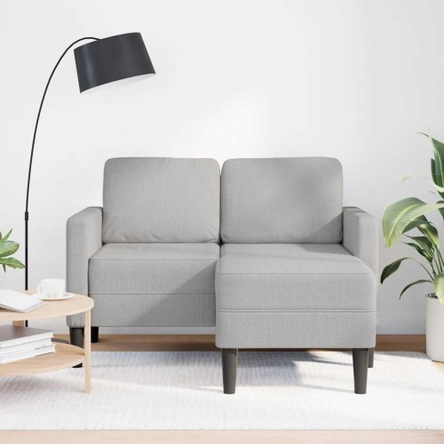 2-personers sofa med chaiselong L-formet 125 cm stof skygrå