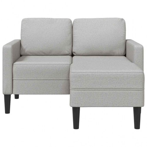 2-personers sofa med chaiselong L-formet 125 cm stof skygrå