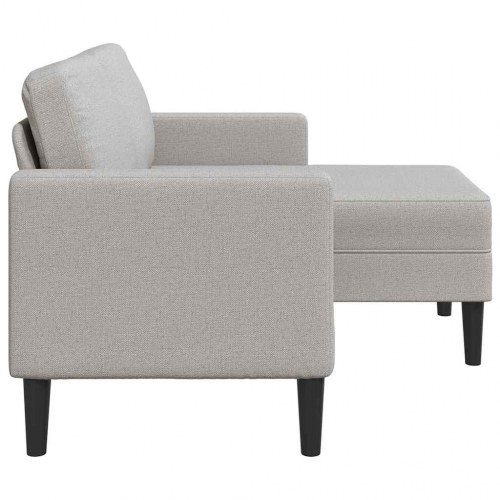 2-personers sofa med chaiselong L-formet 125 cm stof skygrå