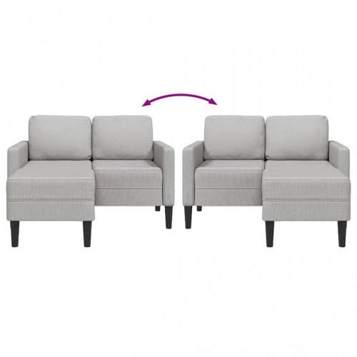 2-personers sofa med chaiselong L-formet 125 cm stof skygrå