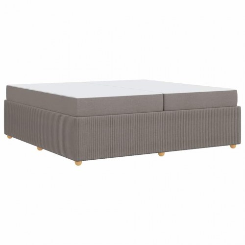 Sengestel med 2 madrasser - gråbrun 200 x 200 cm stof
