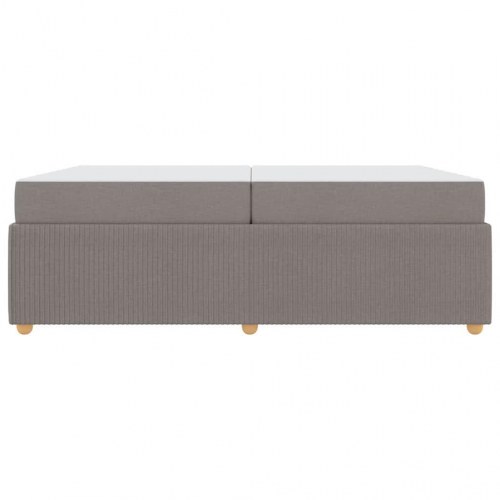 Sengestel med 2 madrasser - gråbrun 200 x 200 cm stof