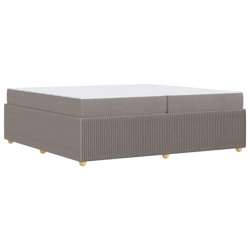 Sengestel med 2 madrasser - gråbrun 200 x 200 cm stof