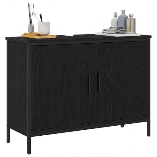 Vaskeskab i sort eg 80 x 30 x 60 cm