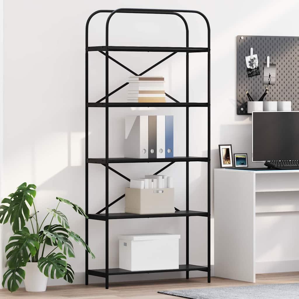 Bogreol Konstrueret Træ - Sort eg / 80 x 30 x 183 cm