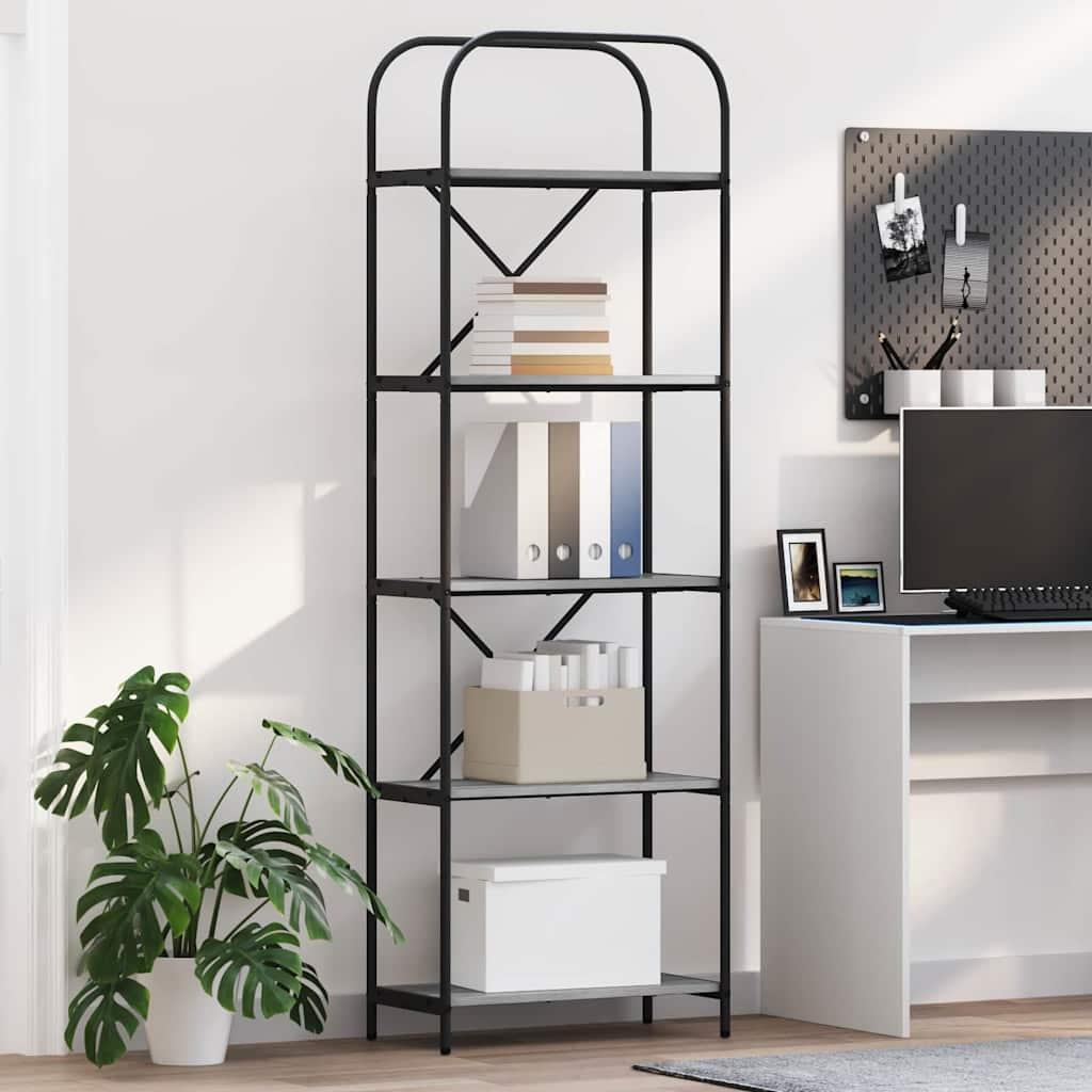 Bogreol Grå sonoma-eg 60 x 30 x 183 cm Konstrueret træ