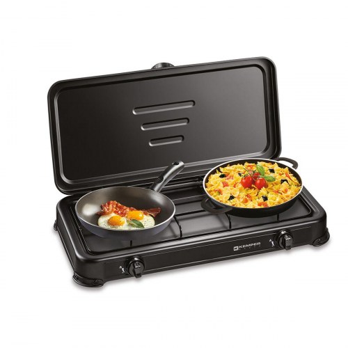 Kemper gaskomfur med 2 blus - 57 × 30 × 6,5 cm, sort