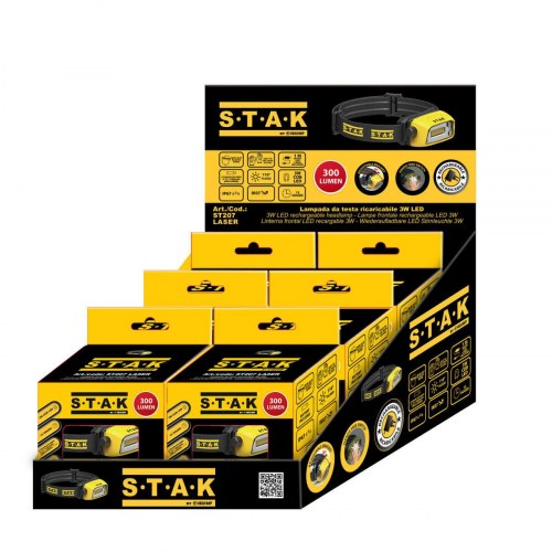 Stak genopladelig justérbar LED-pandelampe 3 W - 300 lumen
