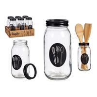 Bestikholder 840 ml Metal Gennemsigtig Glas 9 x 17 x 9 cm