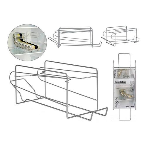 Holder Dåser Metal Sølvfarvet (14 x 14 x 39 cm)