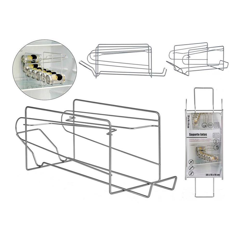 Holder Dåser Metal Sølvfarvet (14 x 14 x 39 cm)