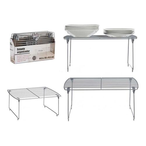 Foldbar hylde Metal Sølvfarvet (28 x 18,5 x 44,5 cm)