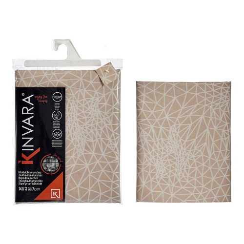 Kinvara dug i jacquard - hvid/beige, 140 × 180 cm