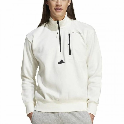 Sweatshirt uden hætte Adidas City ES Fleece Half-Zip - Hvid XXL