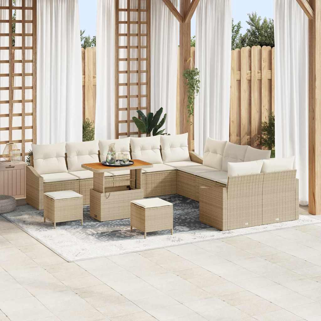Havesofa Sæt med pude 13 stk Beige og creme 100 x 100 x 71 cm