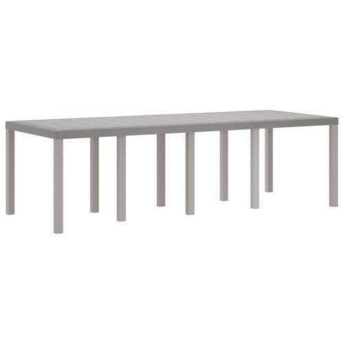 Havebord Lys Grå 250x100x73 cm Poly Rattan, Havebord Lys Grå 100x100x73 cm Poly Rattan, Havebord Lys Grå 150x100x73 cm Poly Rattan