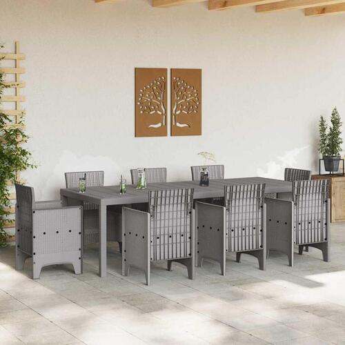 Havebord Lys Grå 250x100x73 cm Poly Rattan, Havebord Lys Grå 100x100x73 cm Poly Rattan, Havebord Lys Grå 150x100x73 cm Poly Rattan