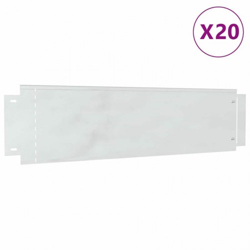 Plænekanter - 20 stk sølv, galvaniseret stål 100 × 25 cm
