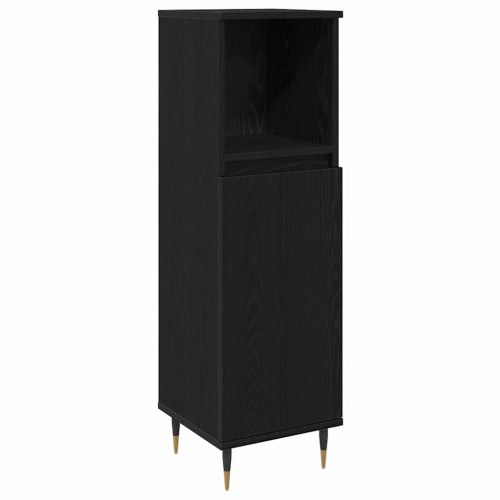 Møbel Sæt til Badeværelse Andet 3 stk Sort eg 30 x 30 x 180 cm