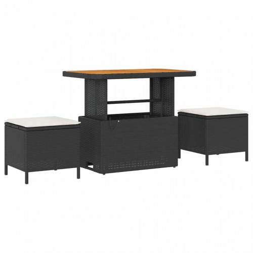 Havesofa Sæt 10 stk Sort og cremefarvet 90 x 55 x 71 cm