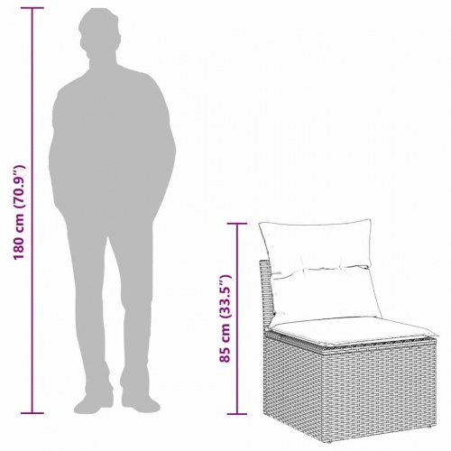 Havesofa Sæt 10 stk Sort og cremefarvet 90 x 55 x 71 cm