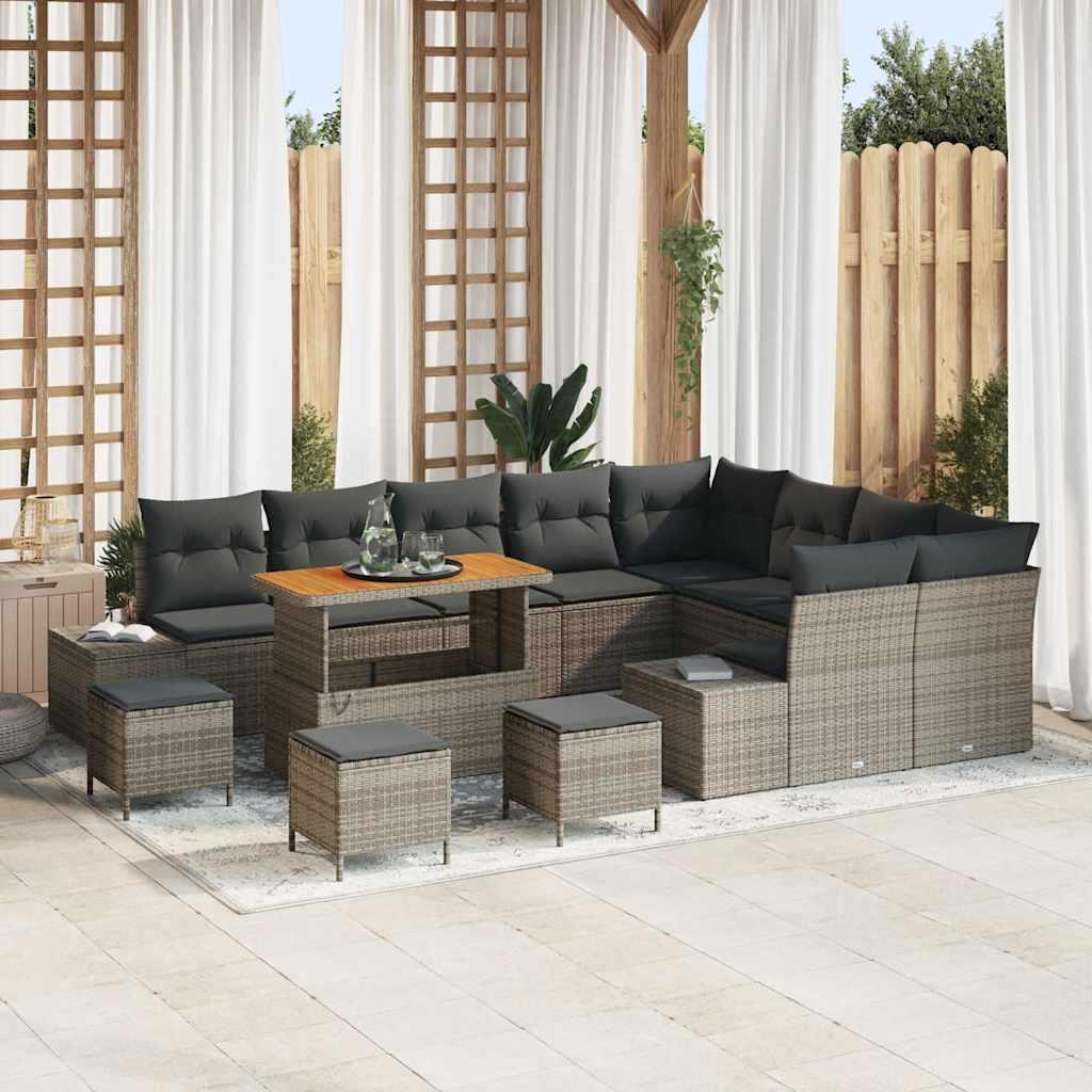 Havesofa Sæt 12 stk Lysegrå og mørkegrå 110 x 55 x 71 cm