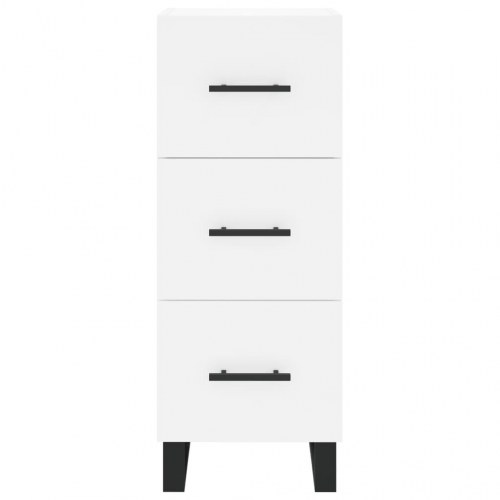 Højskab med glaslåge - 34,5×34×180 cm, hvid konstrueret træ