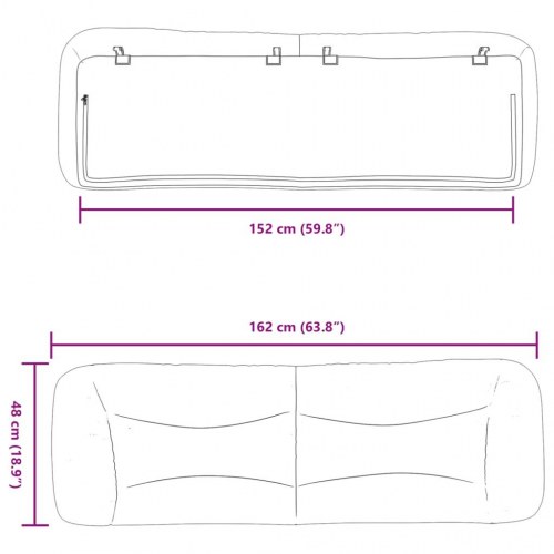 Gavlpude Hvar 152 cm - sort kunstlæder