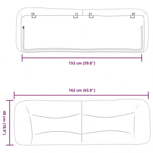 Gavlpude Hvar 152 cm i kunstlæder - hvid