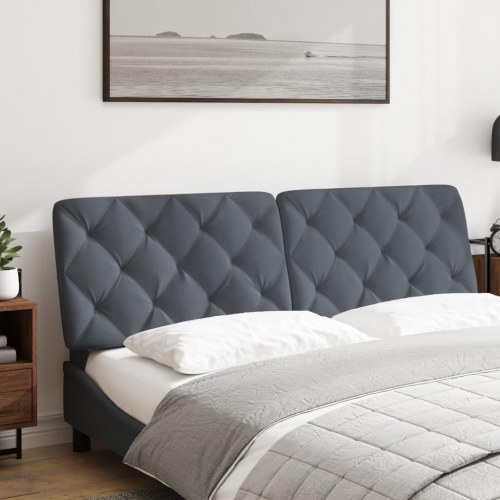 Gavlpude i velour til 152 cm madras - mørkegrå