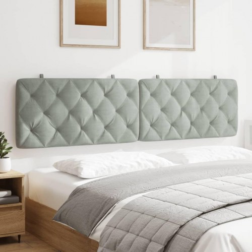 Gavlpude 193 cm velour lysegrå